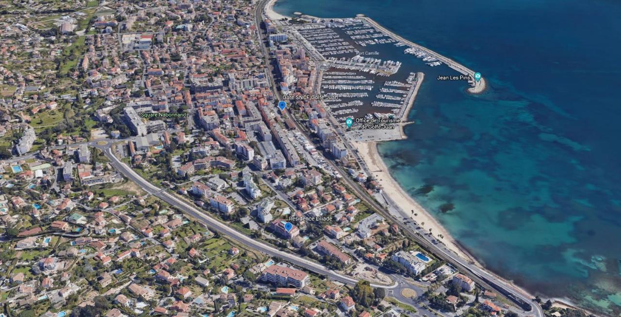 Apt Golfe Juan - 5Min Des Plages - Parking Privee - Piscine Rooftop ヴァロリス エクステリア 写真